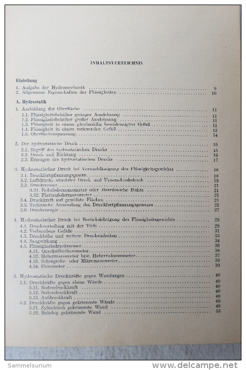 Heinrich Rödel "Mechanik Für Ingenieure" Band 5: Hydromechanik (Erstauflage) Von 1953 - Technical