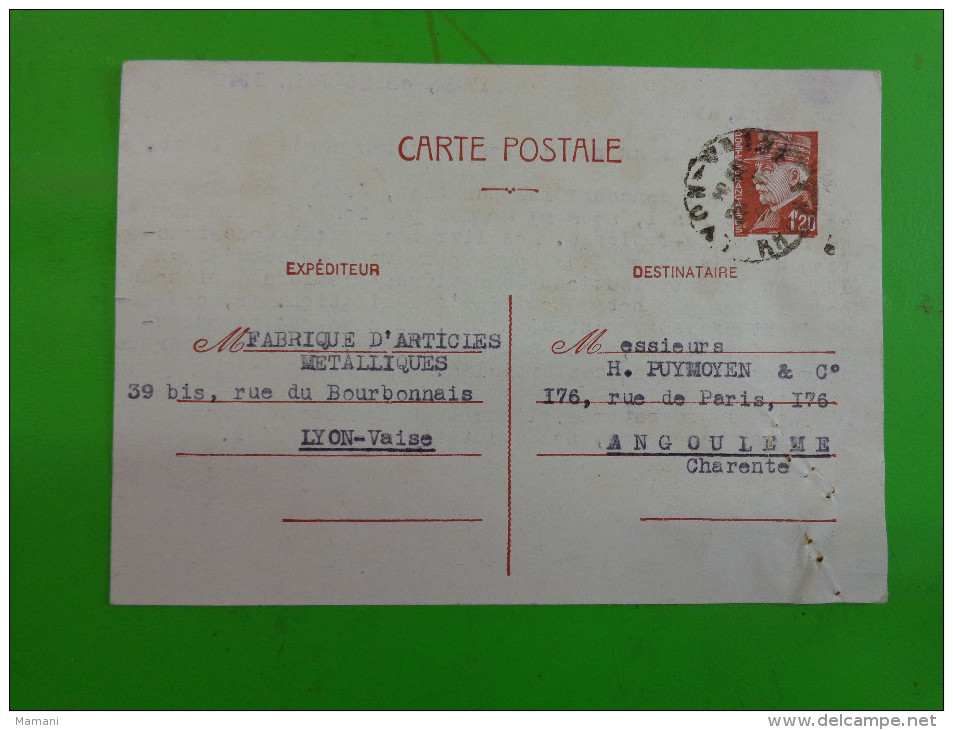 Courrier Sur Carte Fabrique D´articles Metalliques De La Cie Generale D´electricite- (concerne Les Punaises) - 1900 – 1949