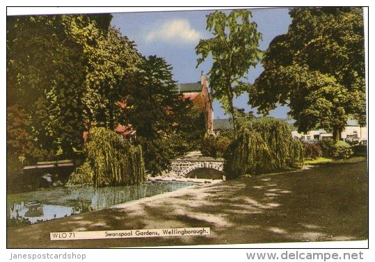 SWANSPOOL GARDENS - WELLINGBOROUGH - NORTHAMPTONSHIRE - COLOURED POSTCARD - Northamptonshire