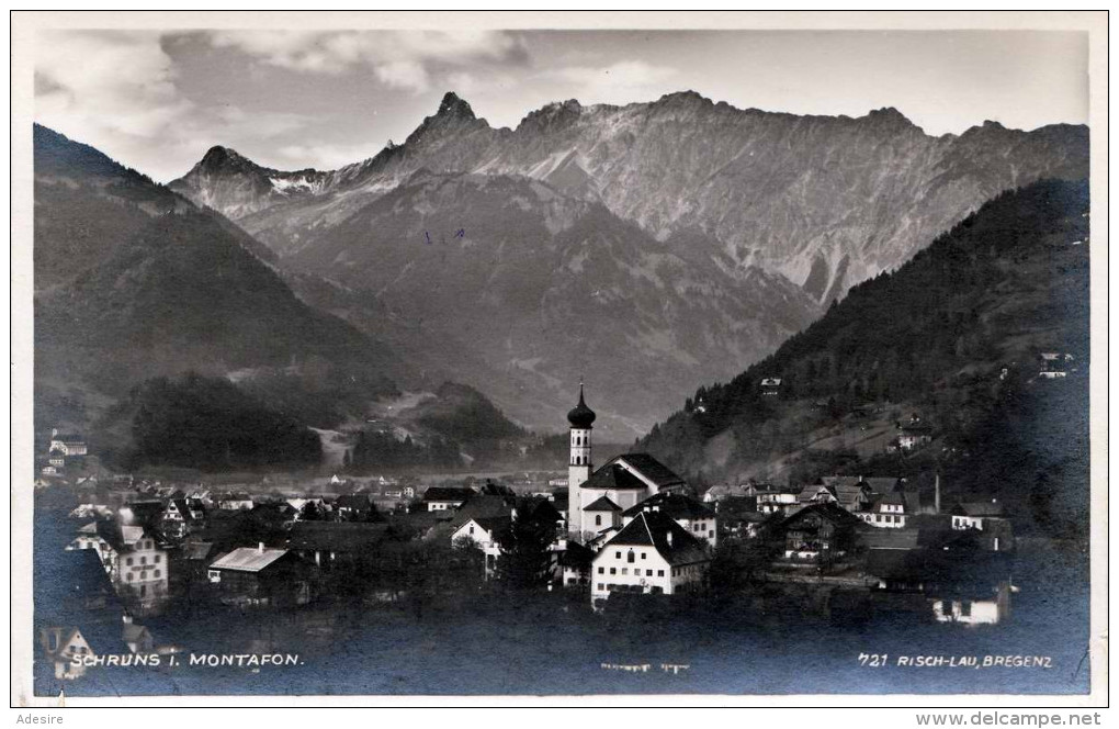 SCHRUNS I.Montafon (Vorarlberg) - Fotokarte 1930?, 7 Gasthaus Und Hüttenstempel - Schruns