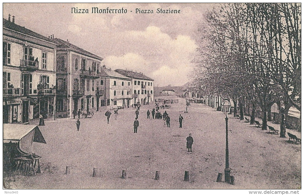 NIZZA MONFERRATO (AT) - PIAZZA STAZIONE - F/P - N/V - ANIMATA - Asti