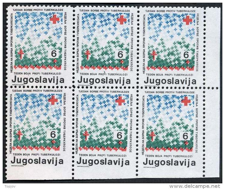 YUGOSLAVIA - JUGOSLAVIA - ERROR In Bl.of 6 - TBC TAX - RED CROSS - DOWN  IMPERFOR. - **MNH - 1986 - Impuestos