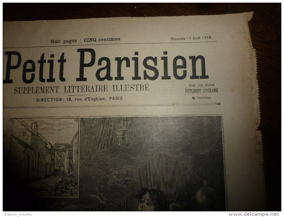 1898 LE PETIT PARISIEN :Duel à La Hache Près Bruxelles Entre Desmet-Flamand; Mme Benoit Assassinée à Vert (près Nantes) - Le Petit Parisien