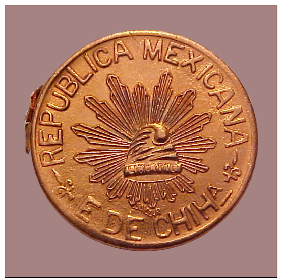 1914, *MAJOR ERROR* PEELING ENAMEL MEXICO, REVOLUTIONARY CONSTITUTIONAL ARMY, 5 CTVS  **SEE PHOTOS** PEELING ENAMEL - Mexiko