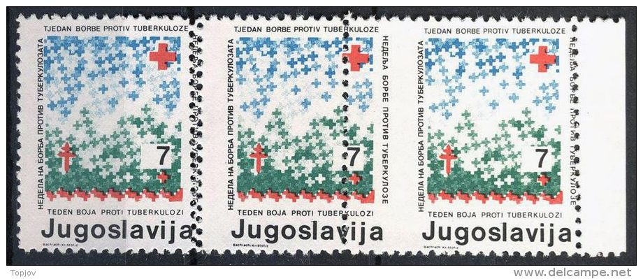 YUGOSLAVIA - JUGOSLAVIA - ERROR In Pair - TBC TAX - RED CROSS - Double+misplat PERF. - **MNH - 1986 - Timbres-taxe