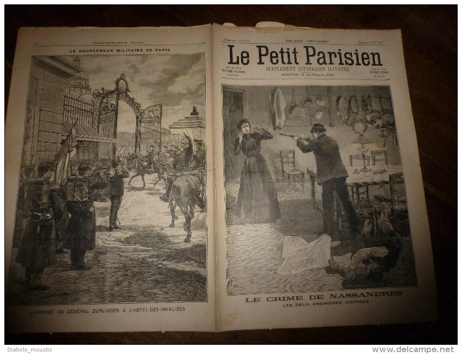 1898 LE PETIT PARISIEN : Le Sextuple Assassinat De Nassandres En Description Par Texte Et Dessins Scèniques - Le Petit Parisien