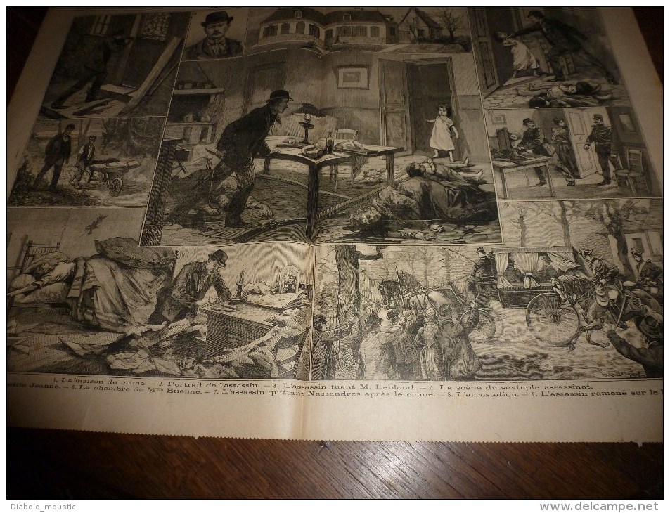 1898 LE PETIT PARISIEN : Le Sextuple Assassinat De Nassandres En Description Par Texte Et Dessins Scèniques - Le Petit Parisien