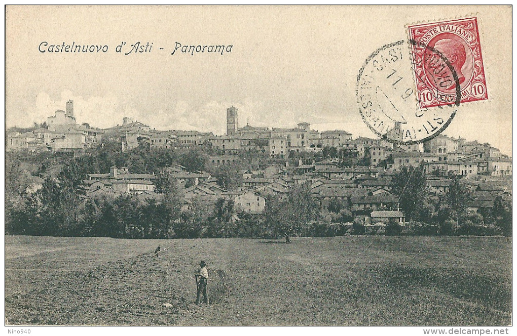 CASTELNUOVO D'ASTI (AT) - PANORAMA - F/P - V: 1913 - Asti