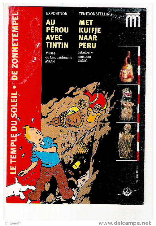 Carte  Pour Expo   AU PEROU Avec TINTIN   En  Avril 2003 - Bandes Dessinées