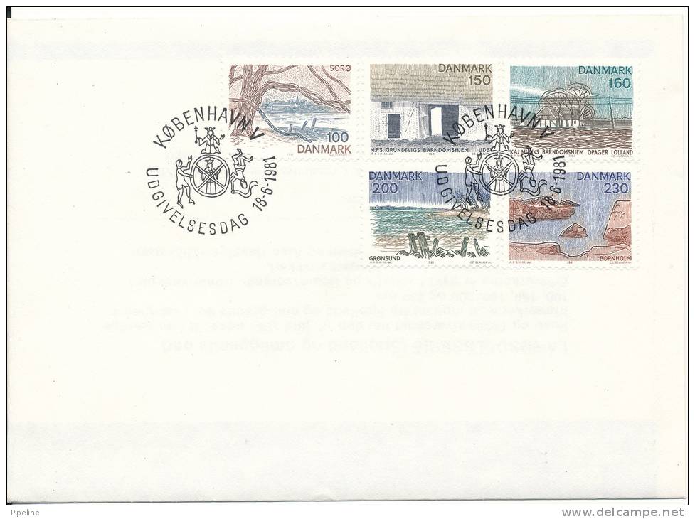 Denmark FDC 18-6-1981 Complete Set Landscapes Sealand - FDC