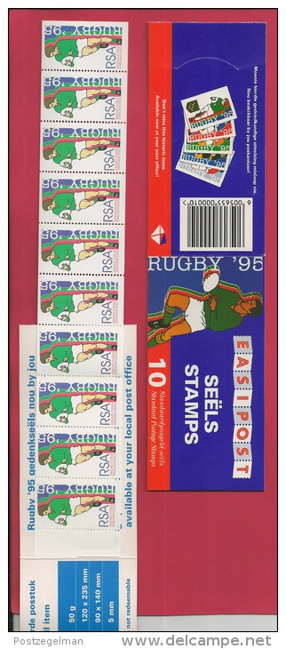 SOUTH AFRICA, 1995, MNH, Booklet 8, Rugby, Sa900, F 3784 - Booklets