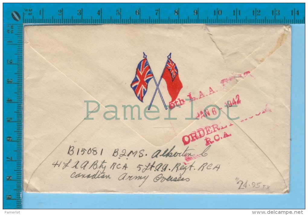 Army Cover Mail 1942 Field Post Office, 115 SC 9 Cover TPS Colchester, England To Kingston, Ont. - Covers & Documents