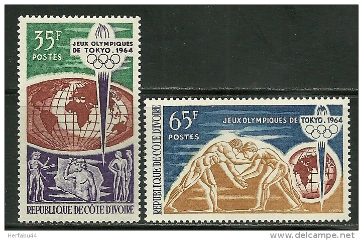 Ivory Coast      "Olimpic Games Tokio"     Set   SC# 215-16   MNH** - Summer 1964: Tokyo