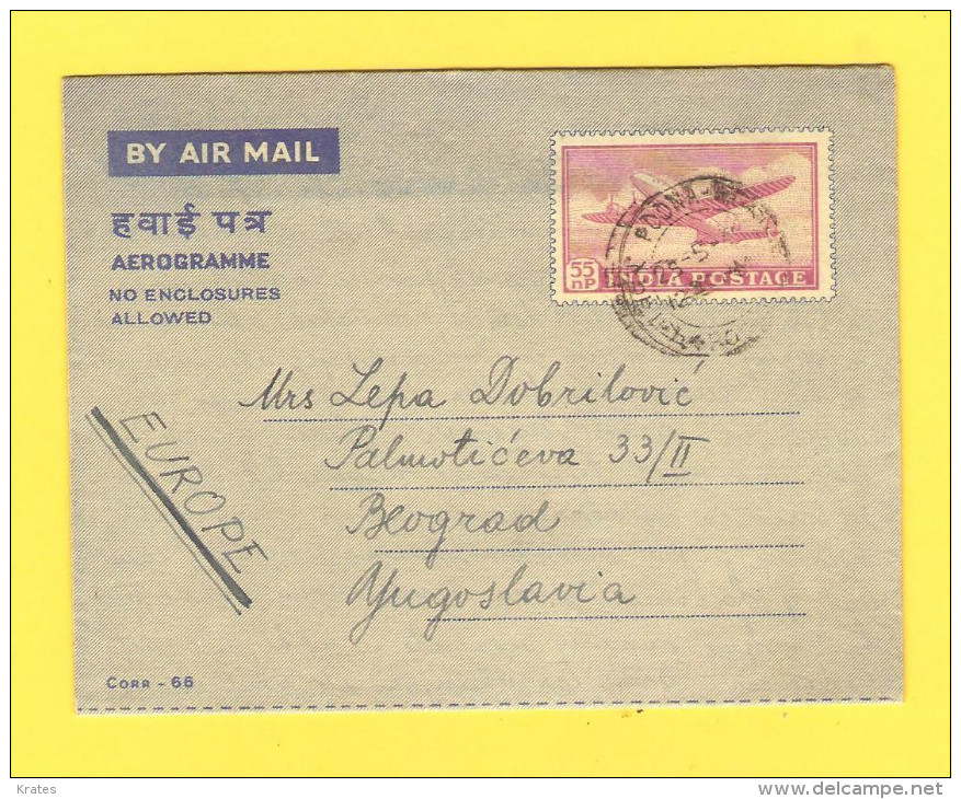 Old Letter - India - Corréo Aéreo