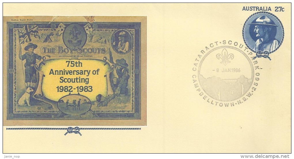 Australia 1986 Cataract Scouts Conference Prepaid Envelope Dated 9 Jan 86 - Cartas & Documentos