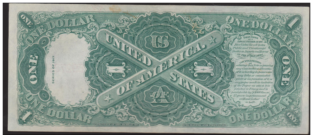 1917 $1 United States One Dollar Red Seal Large Note Nice Currency - Billetes De Estados Unidos (1862-1923)