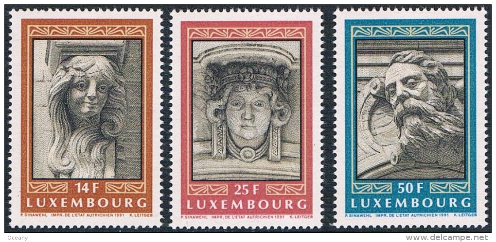 Luxembourg - Détails Architcturaux Mascarons 1227/1229 ** - Nuevos