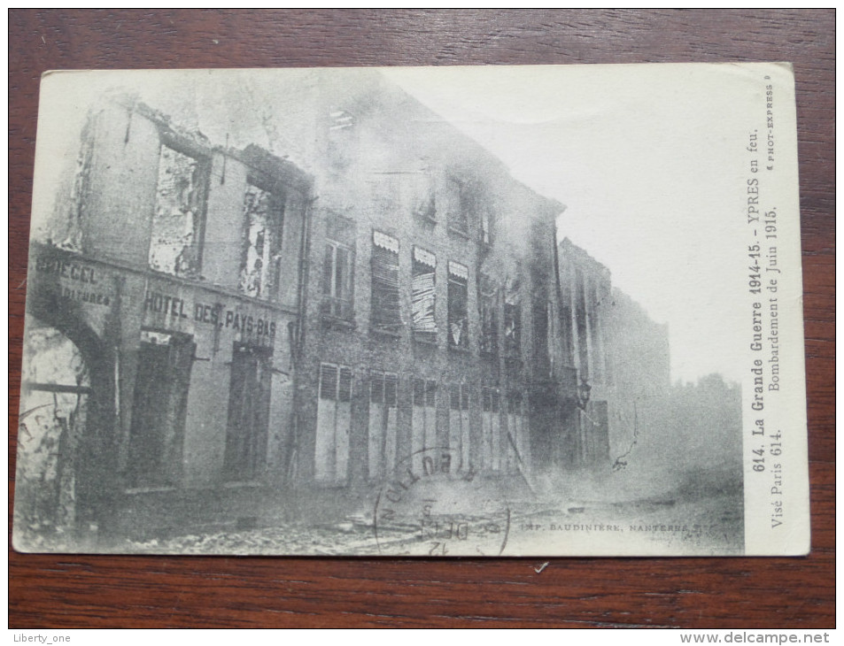 Ypres En Feu Bombardement De Juin 1915 / La Grande Guerre 1914-15 ( 614 ) Anno 19?? ( Zie Foto Voor Details ) !! - Ieper