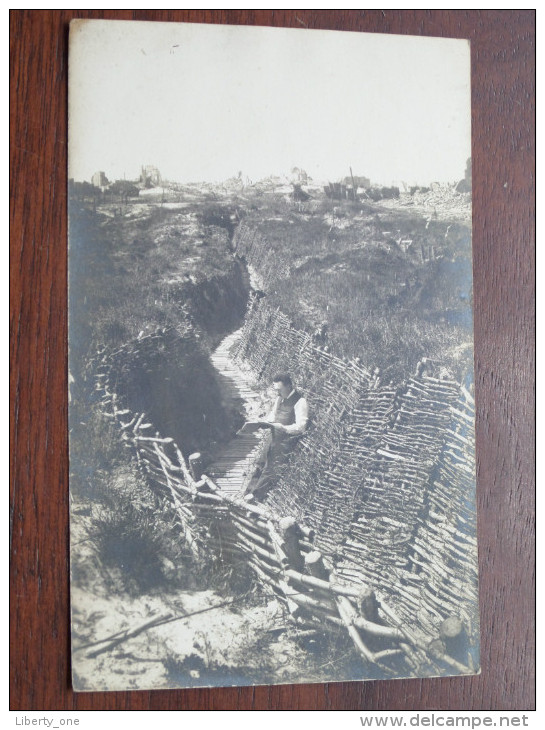 Boyau Boche Aux Abords De L'Yser - Guerre/War 1914-18 / Anno 19?? ( Zie Foto Voor Details ) !! - Nieuwpoort