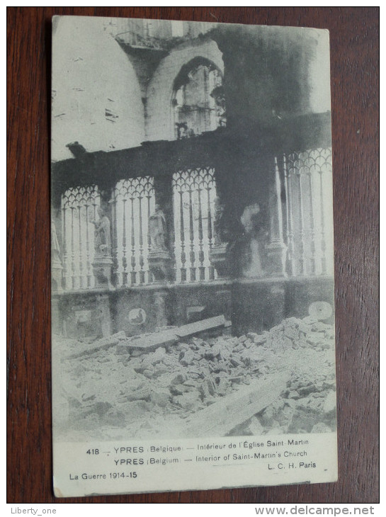 Intérieur De L'Eglise Saint Martin ( 418 ) - Guerre/War 1914-15 / Anno 1916 ( Zie Foto Voor Details ) !! - Ieper