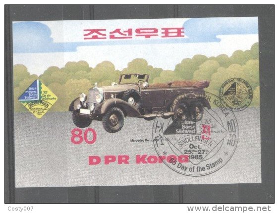 Korea 1985 Cars, Imperf. Sheet, Used T.354 - Corée Du Nord