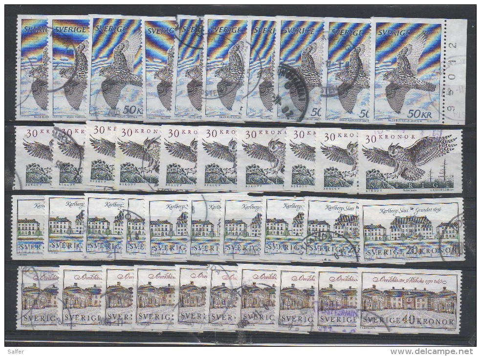 SVEZIA  LOTTO 40 FRANCOBOLLI (4x10) USATI / USED - Collections