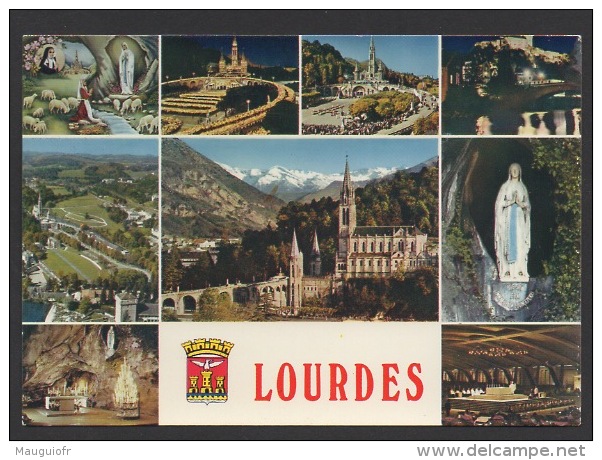 DF / FRANCE SUR CARTE POSTALE / TP 2483 LIBERTE DE GANDON / OBL ET FLAMME LOURDES 1 -9 1987 HAUTES PYRENEES - Autres & Non Classés