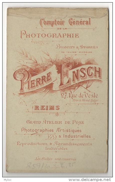 Photo CDV. Portrait De Femme. Foto Pierre Ensch. Reims. Rue De Vesle. - Anciennes (Av. 1900)