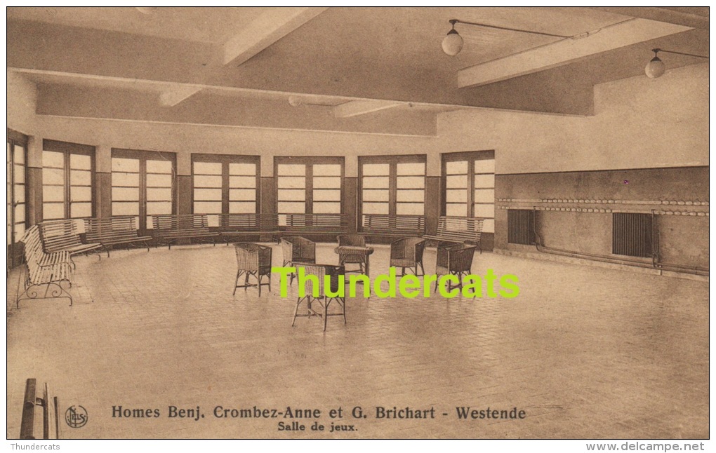 CPA HOMES BENJ. CROMBEZ ANNEET G. BRICHART WESTENDE SALLE DE JEUX NELS - Westende