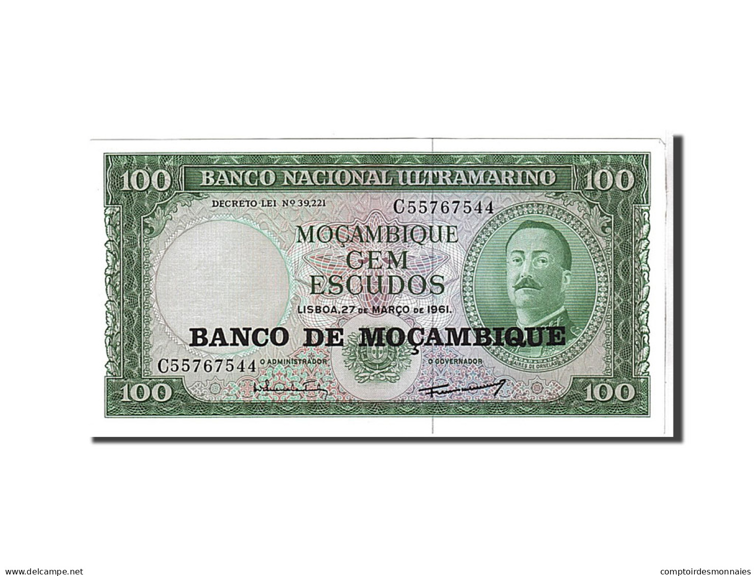 Billet, Mozambique, 100 Escudos, 1961, KM:109a, NEUF - Moçambique