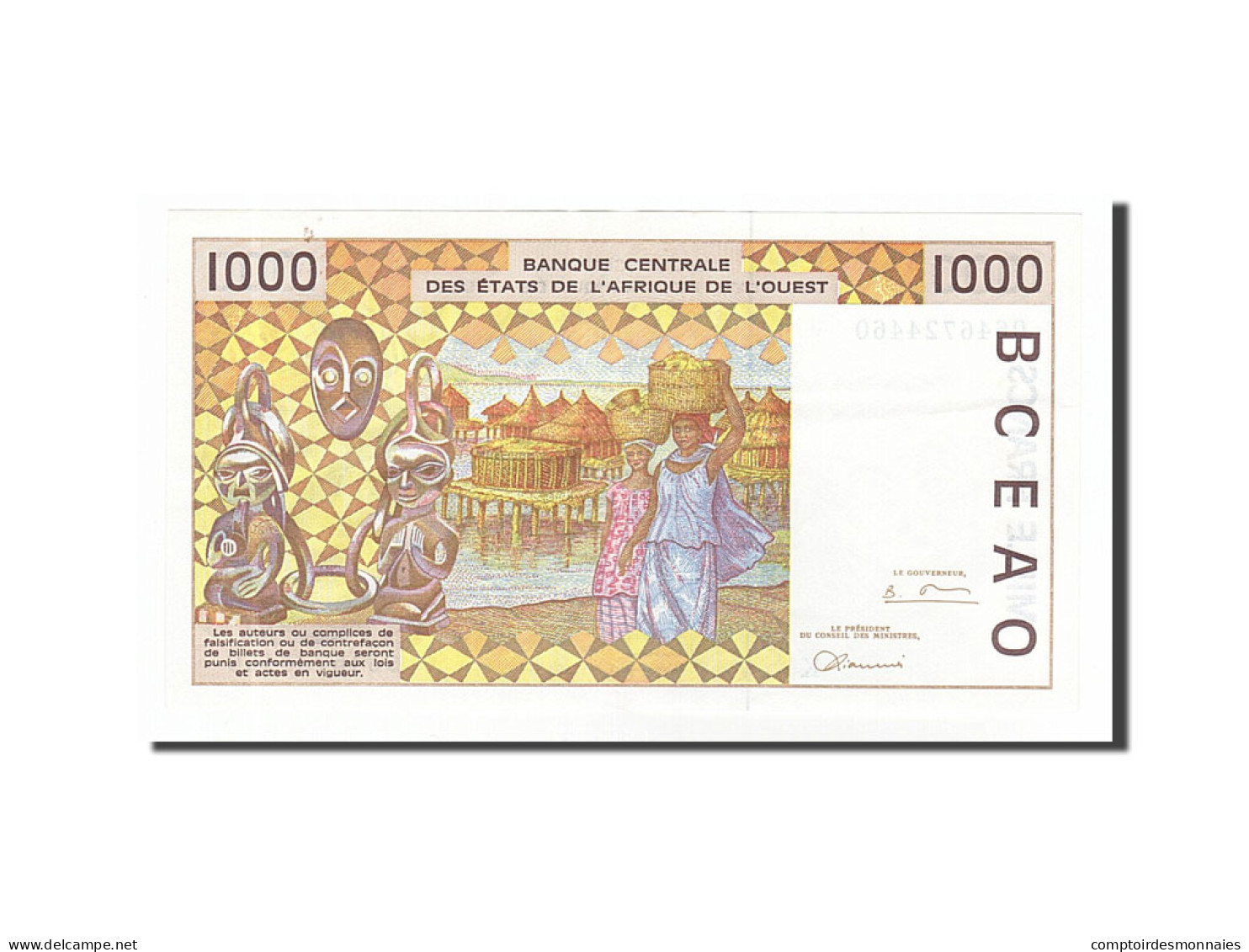 Billet, West African States, 1000 Francs, 1996, SUP+ - Sénégal