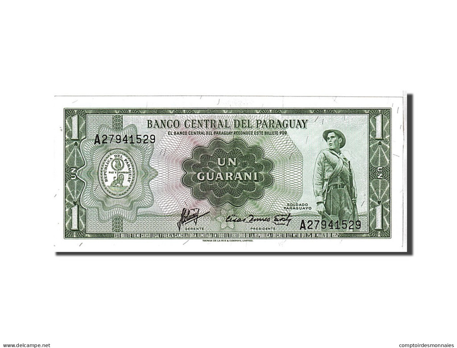 Billet, Paraguay, 1 Guarani, 1952, KM:192, NEUF - Paraguay
