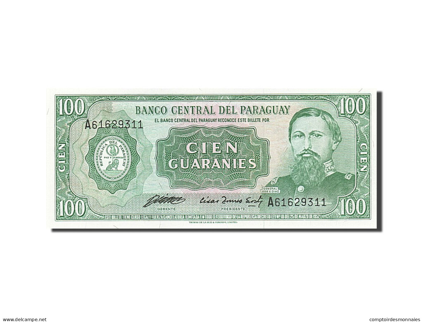 Billet, Paraguay, 100 Guaranies, 1952, NEUF - Paraguay