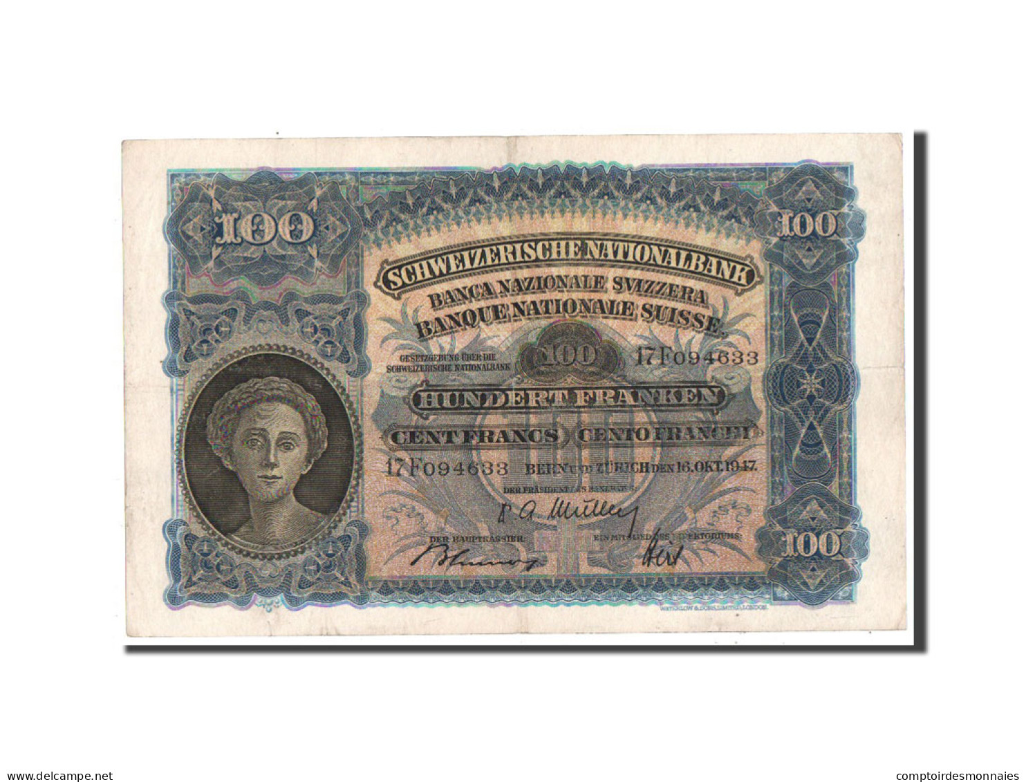 Billet, Suisse, 100 Franken, 1947, SUP - Suisse