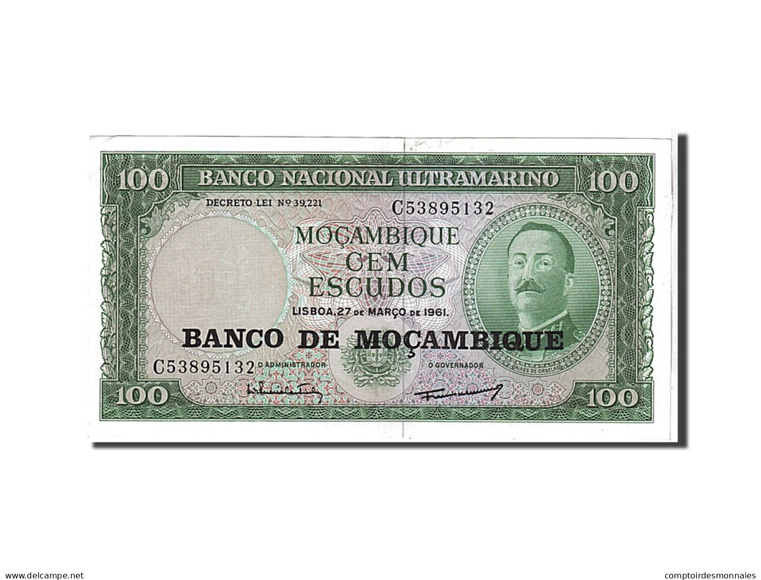Billet, Mozambique, 100 Escudos, 1961, KM:109a, SUP - Moçambique