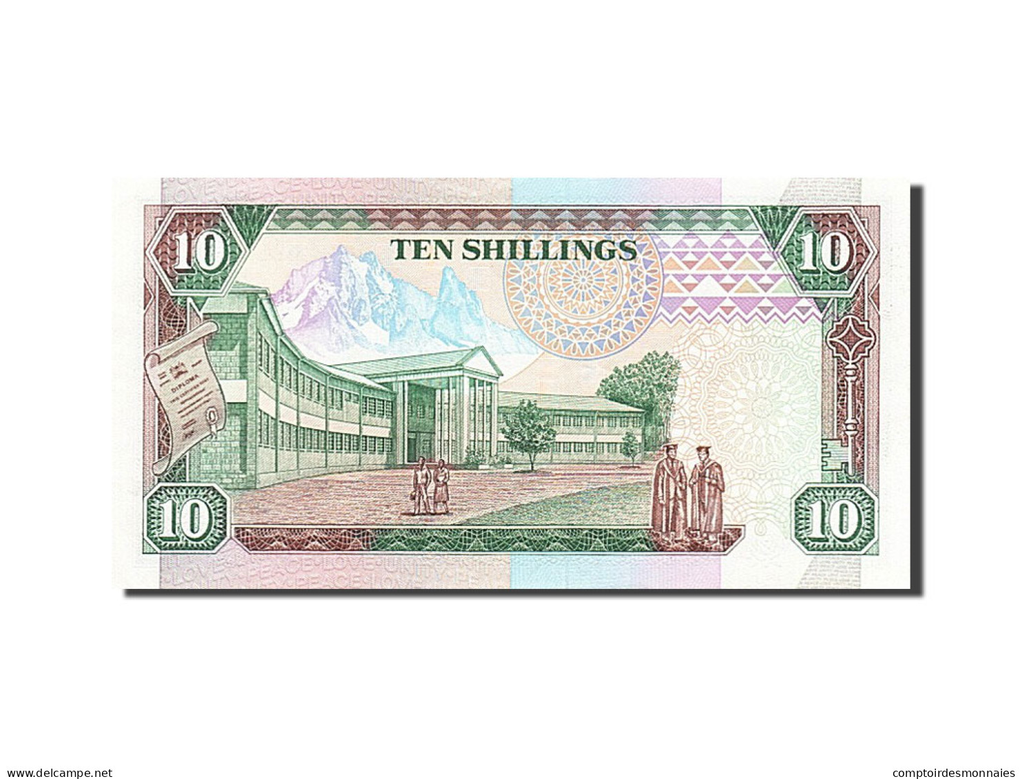 Billet, Kenya, 10 Shillings, 1989, 1989-10-14, NEUF - Kenya