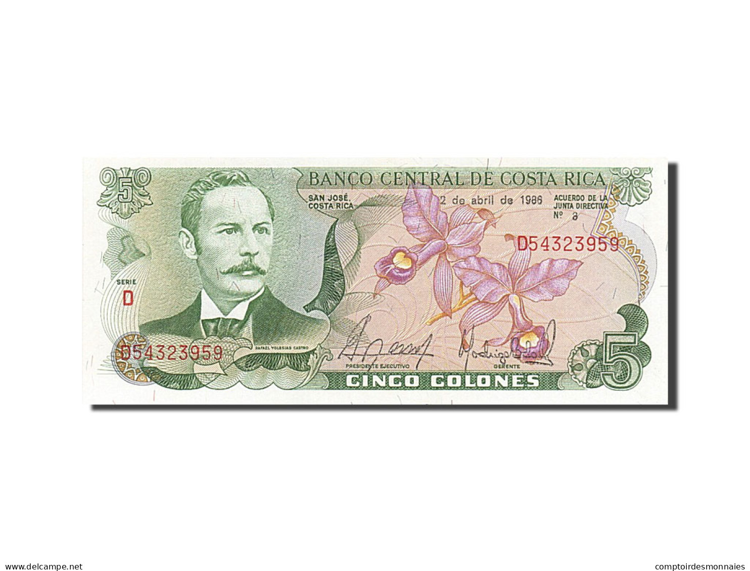 Billet, Costa Rica, 5 Colones, 1988, 1988-04-02, NEUF - Costa Rica