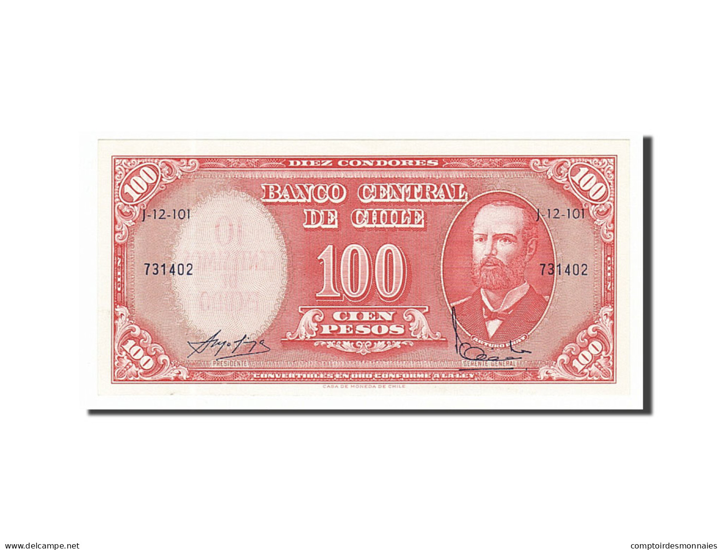 Billet, Chile, 10 Centesimos On 100 Pesos, 1960, NEUF - Chile