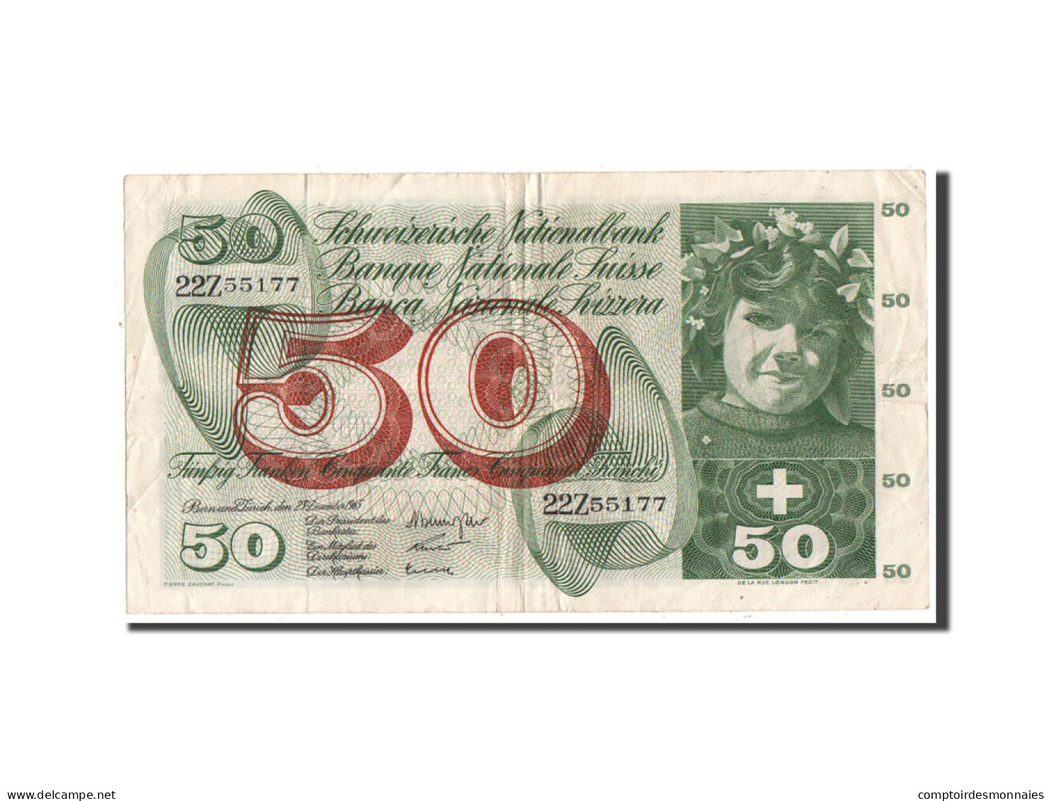 Billet, Suisse, 50 Franken, 1965, TTB - Schweiz