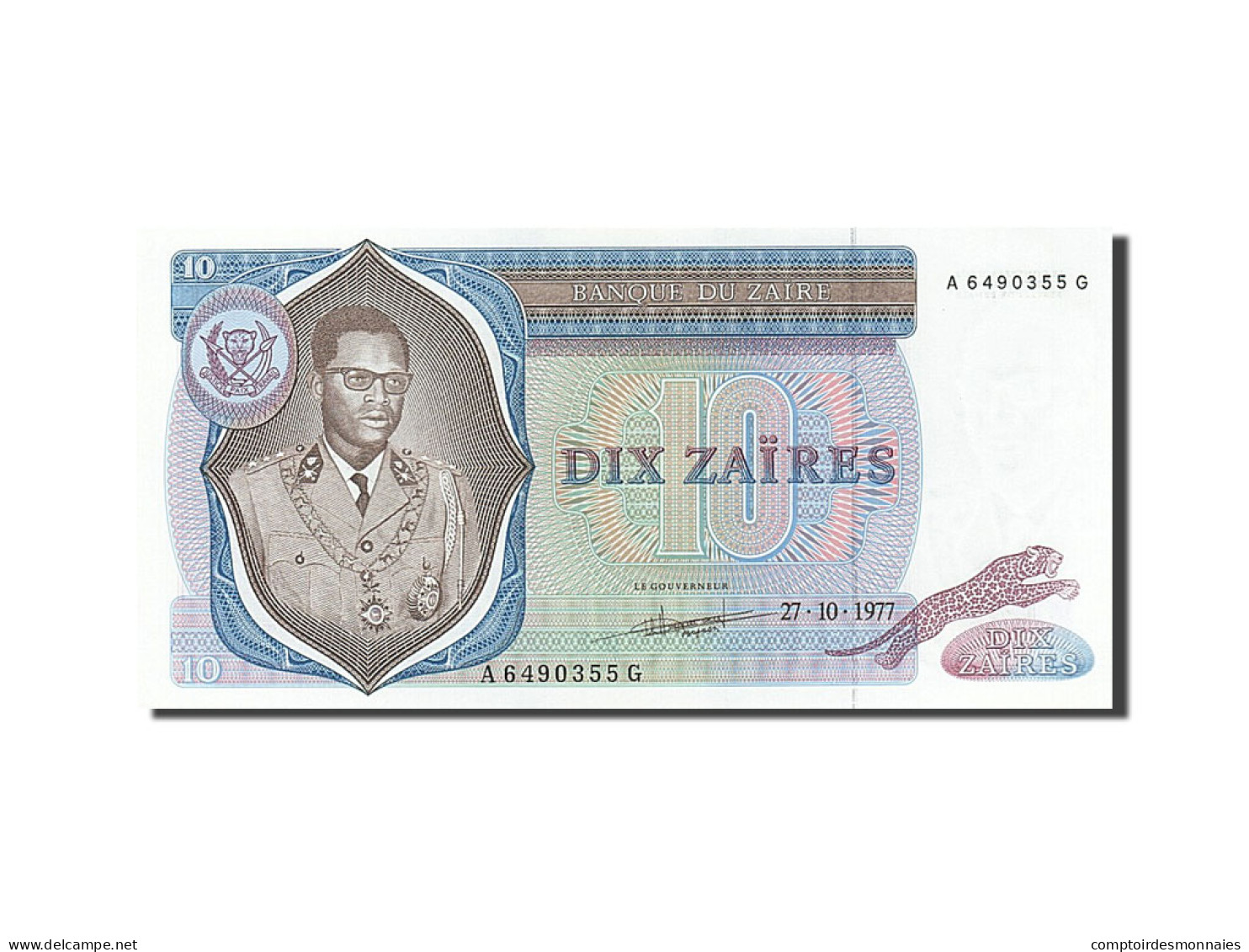 Billet, Zaïre, 10 Zaïres, 1977, 1977-10-27, NEUF - Zaïre