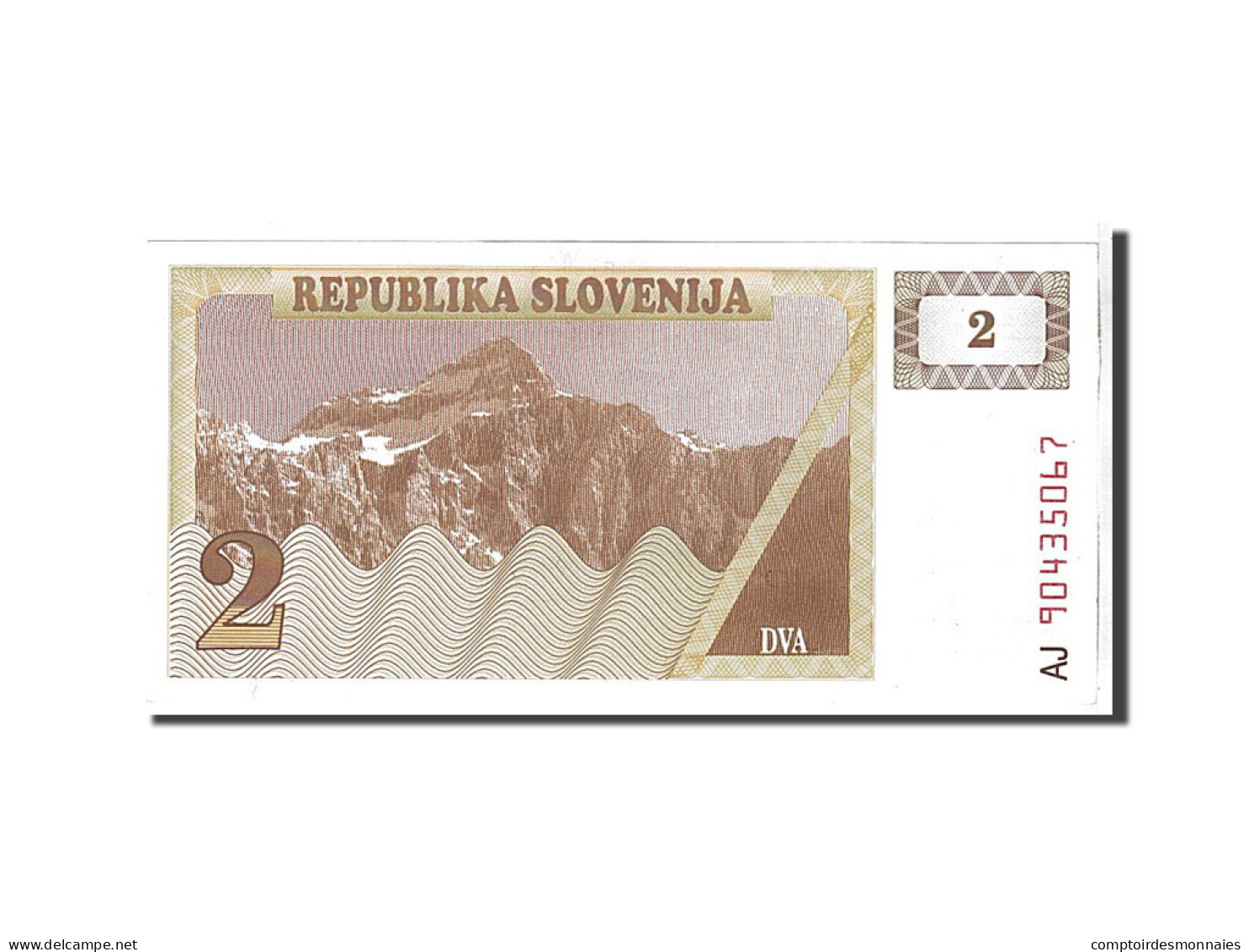 Billet, Slovénie, 2 (Tolarjev), 1990, NEUF - Slowenien