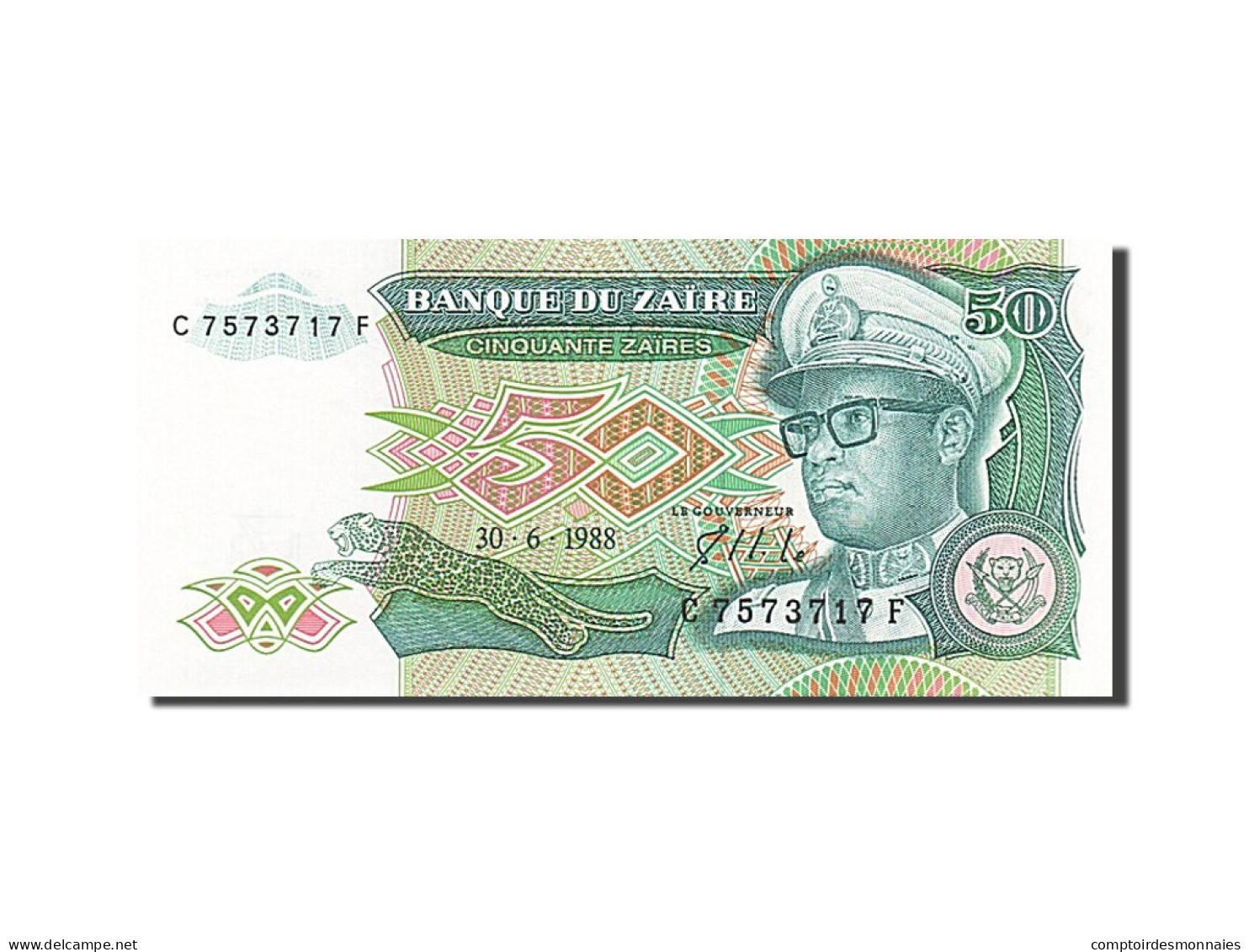 Billet, Zaïre, 50 Zaïres, 1988, 1988-06-30, NEUF - Zaire