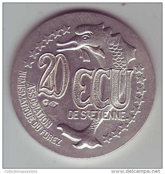 20 ECU De St Etienne - 42 LOIRE - Association Numismatique Du Forez - 10e Fête Du Livre, 20/25 Octobre 1995 - - Euros Des Villes