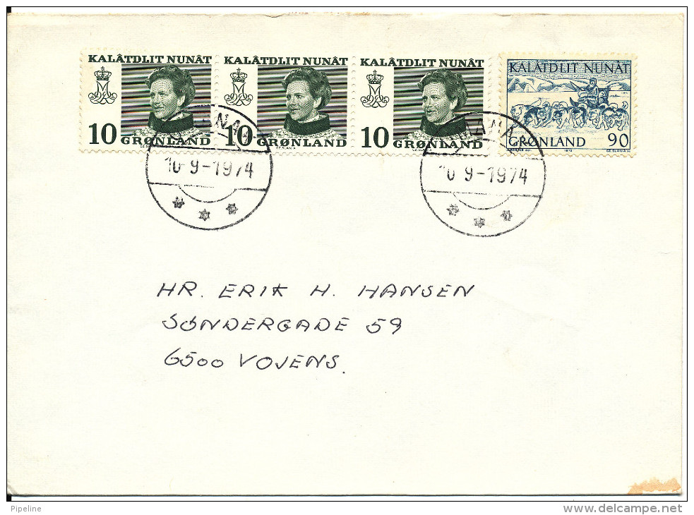Greenland Cover Sent To Denmark Umanak 10-9-1974 - Covers & Documents