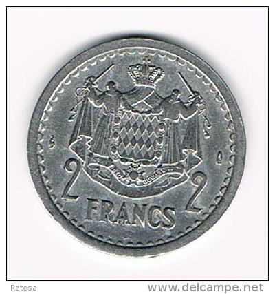 ¨ MONACO  2 FRANCS  LOUIS II   1943 - 1922-1949 Louis II