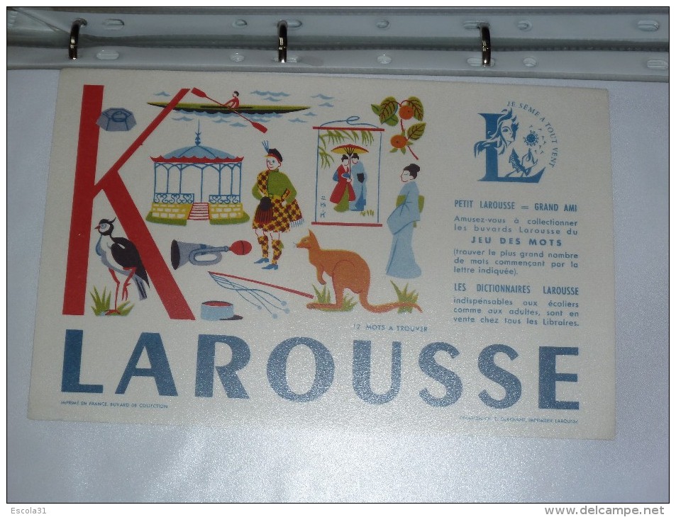 BUVARD-LAROUSSE- MOTS A TROUVER - K - Stationeries (flat Articles)