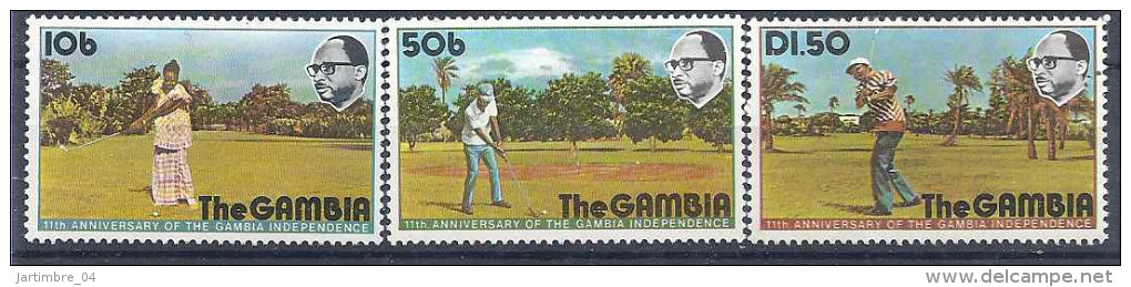 1976 GAMBIE 321-23** Golf - Gambia (1965-...)