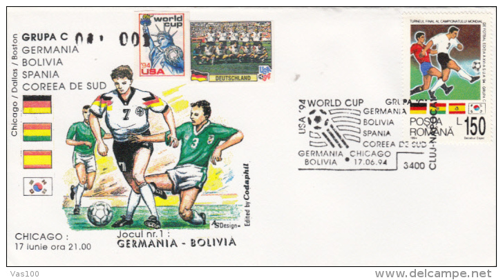 USA'94 SOCCER WORLD CUP, GROUP C, SPECIAL COVER, 1994, ROMANIA - 1994 – Stati Uniti