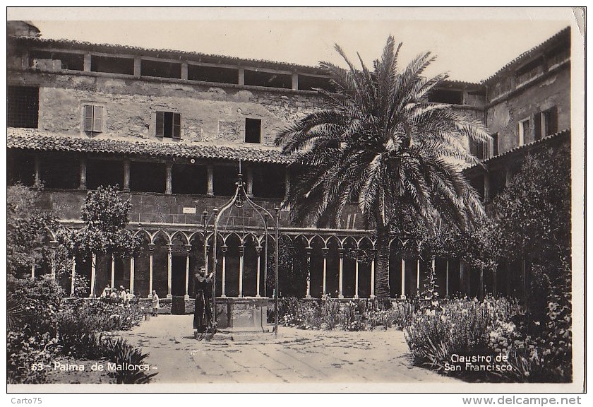 Espagne - Islas Baleares - Mallorca - Palma - Claustro De San Fransisco - Cachet Postal Haucourt 1934 - Palma De Mallorca