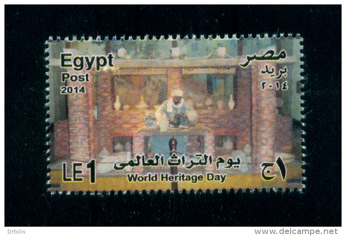 EGYPT / 2014 / HANDCRAFTS / POTTERY MAKER / WORLD HERITAGE DAY / AGRICULTURAL MUSEUM-EGYPT / MNH / VF - Nuevos